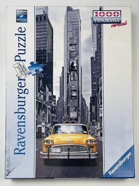 RAVENSBURGER 1000pc Panorama Vertical JIGSAW PUZZLE NYC Cab 151196 COMPLETE 2010